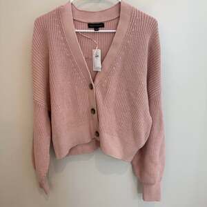 Banana Republic Pink 100% Cotton Shaker-Stitch Cardigan Sweater